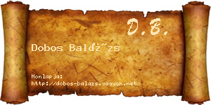 Dobos Balázs névjegykártya